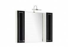 Зеркальный шкаф «Честер 105 черный/серебро», фото