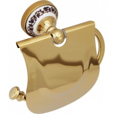 Держатель туалетной бумаги Fixsen с крышкой Bogema-gold FX-78510G, фото 1, цена