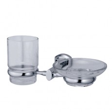 Два в одном WasserKraft Держатель стакана и мыльницы Oder K-3026 (прозрачное стекло), фото 1, цена