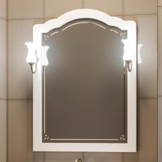 Зеркало «Лоренцо белый матовый с бежевой патиной», фото